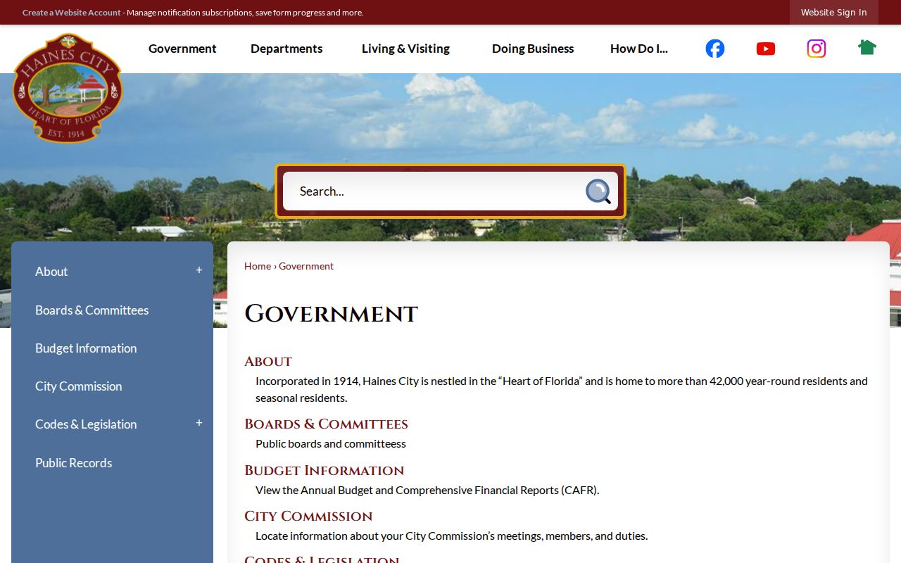 Haines City residents directory municipal records gateway
