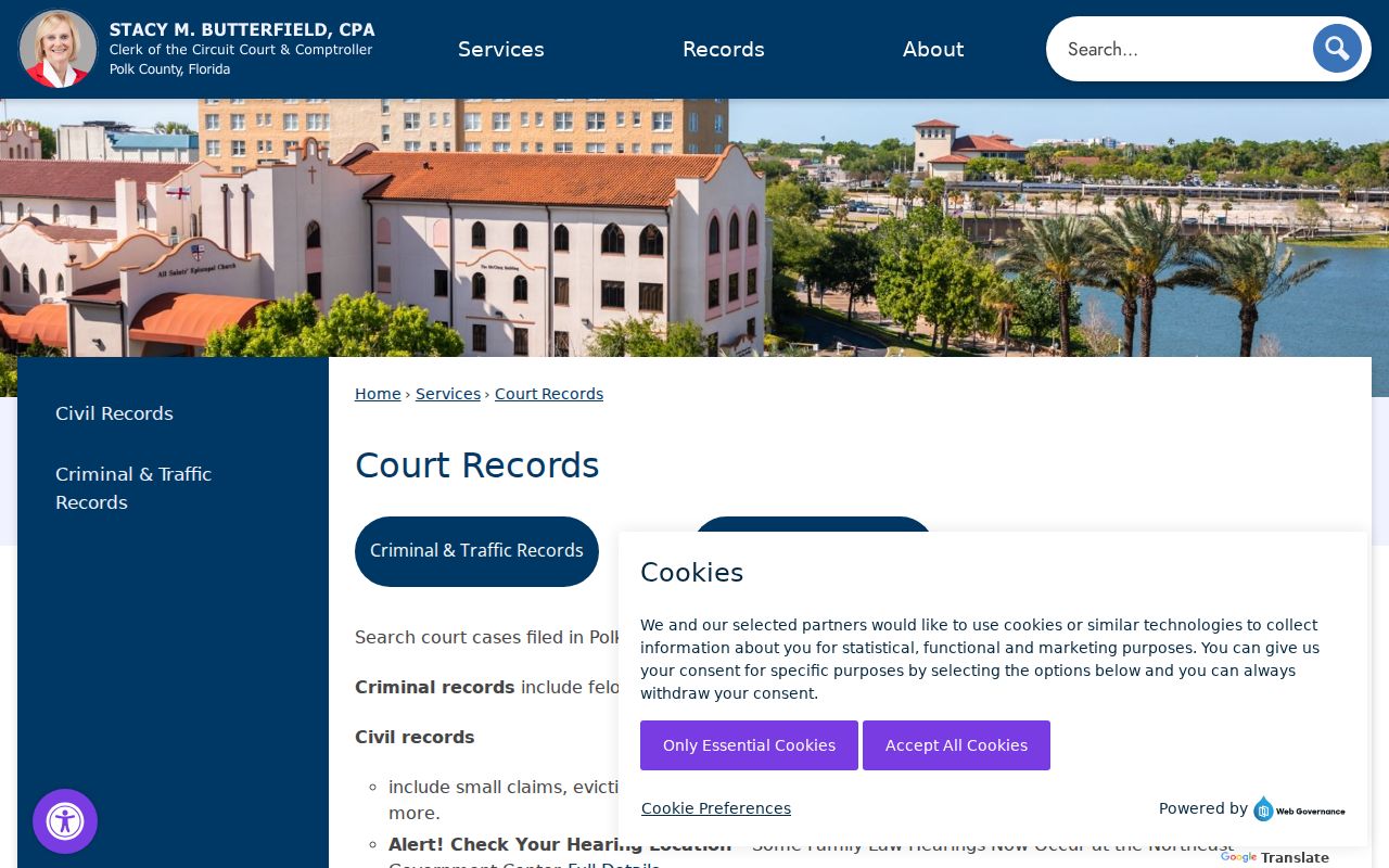 Haines City residents directory Polk court records gateway