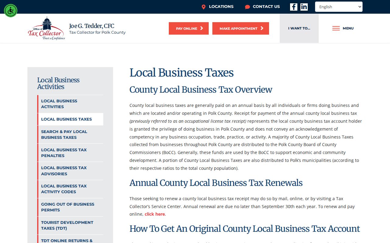 Haines City neighbors local business tax information