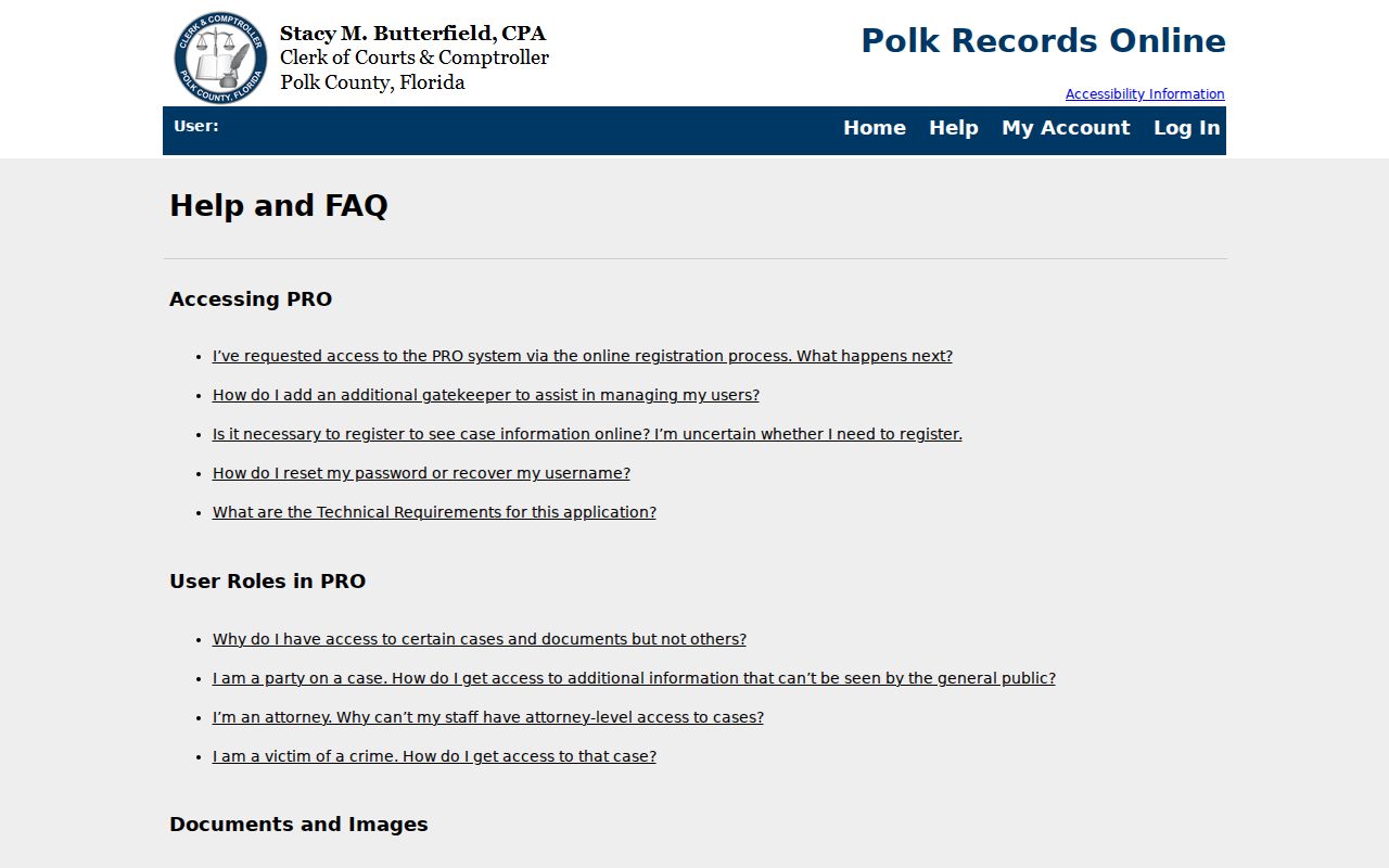Haines City resident lookup using the Polk civil court portal
