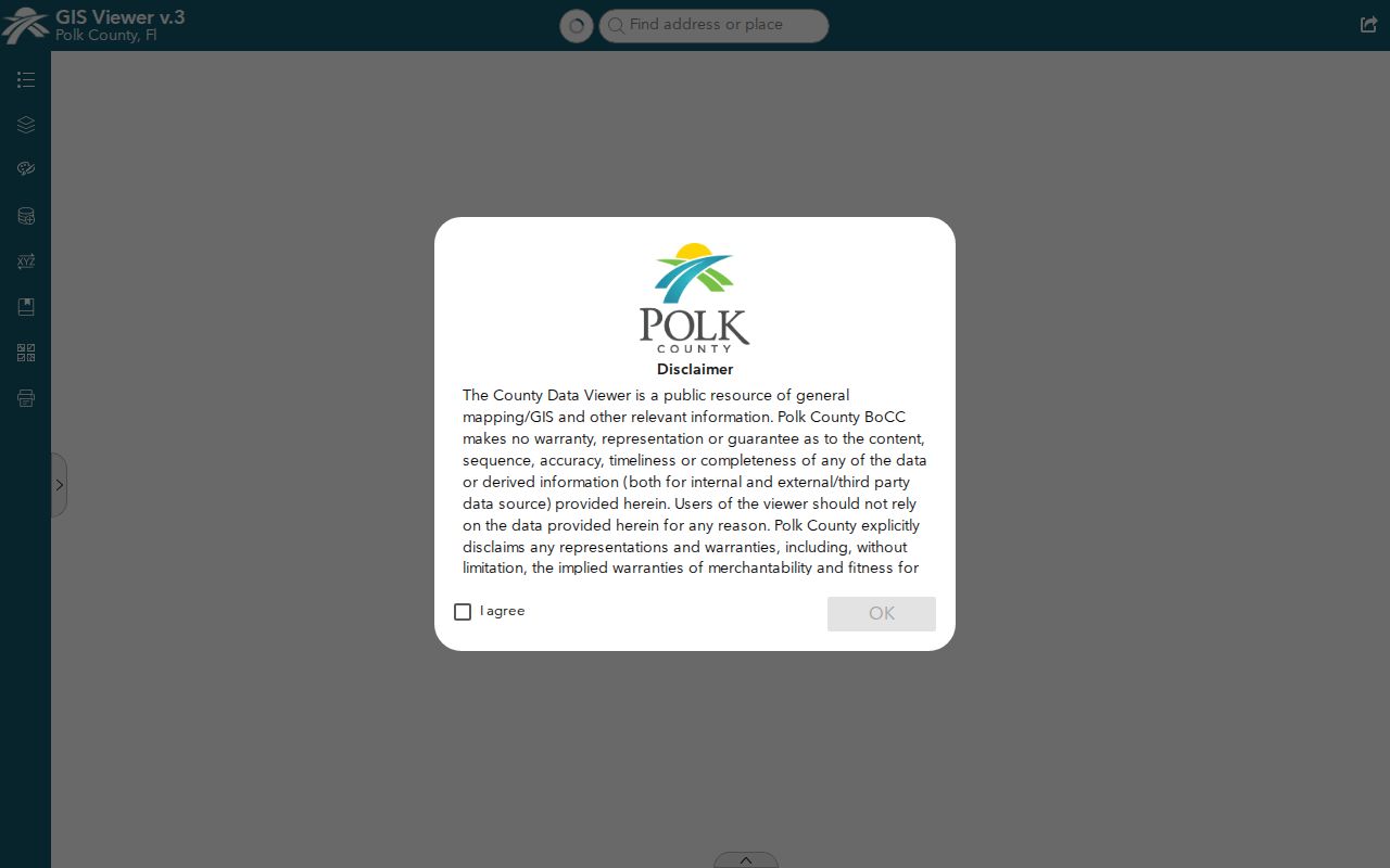 Polk County GIS parcel viewer used for a Haines City street directory search