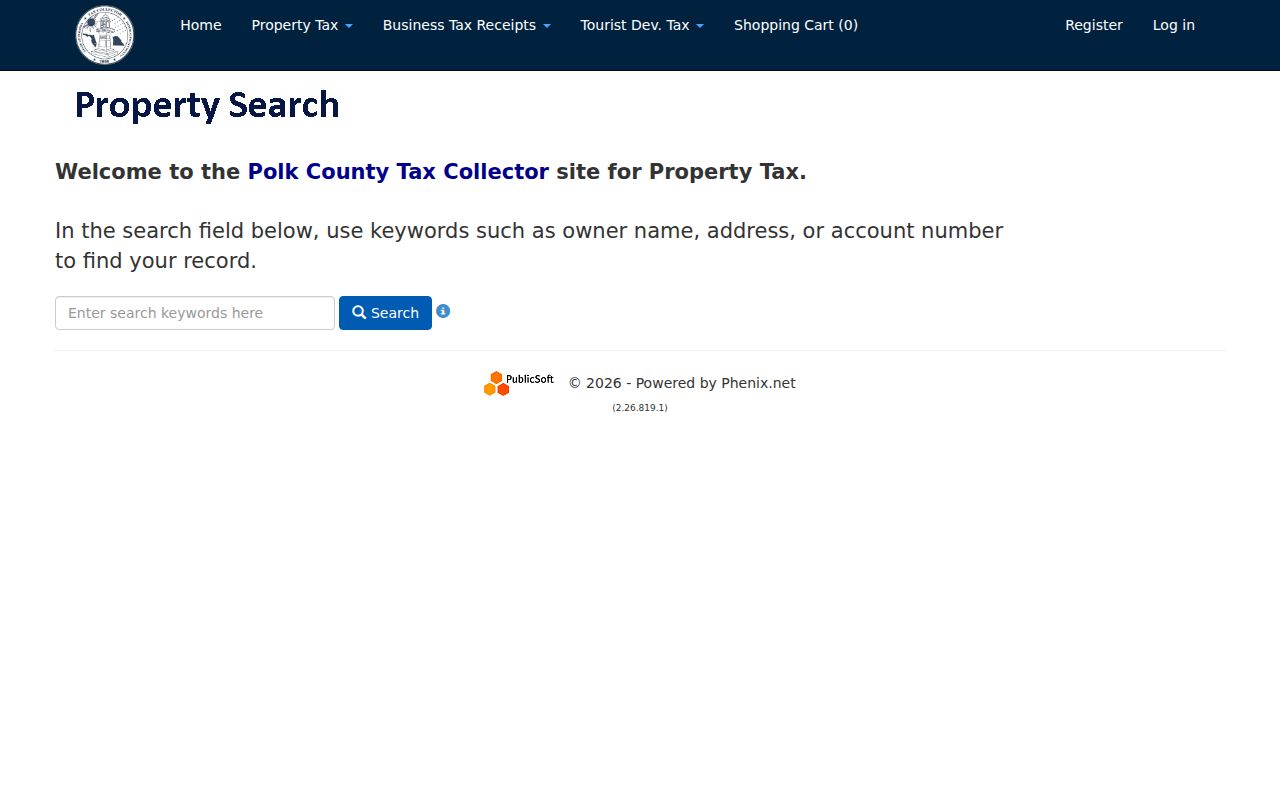 Polk property tax account search for a Haines City street address